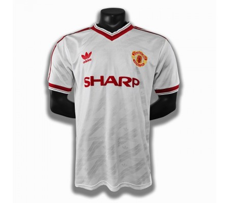 Manchester United 86/88 Away White Soccer Jersey